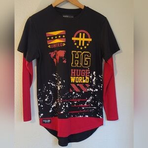 Black and Red Long Sleeve Tee